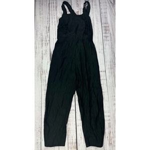 Rue Stiic Linen Blend Black Costella Overalls Jumpsuit‎ Sz M